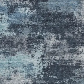 8' X 10' Blue And Ivory Abstract Washable Indoor Outdoor Area Rug