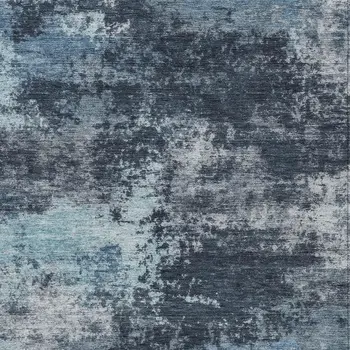 8' X 10' Blue And Ivory Abstract Washable Indoor Outdoor Area Rug