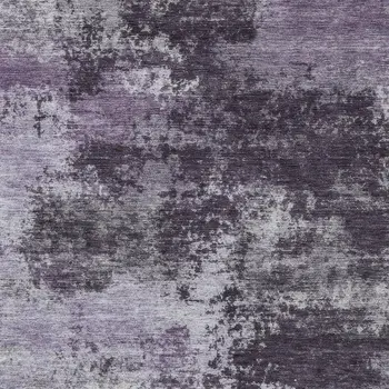 3' X 5' Purple And Ivory Abstract Washable Indoor Outdoor Area Rug