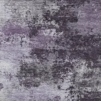 8' X 10' Purple And Ivory Abstract Washable Indoor Outdoor Area Rug
