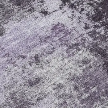 8' X 10' Purple And Ivory Abstract Washable Indoor Outdoor Area Rug