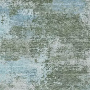 8' X 10' Sage And Denim Blue Abstract Washable Indoor Outdoor Area Rug