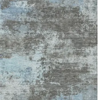 5' X 8' Taupe And Sky Blue Abstract Washable Indoor Outdoor Area Rug