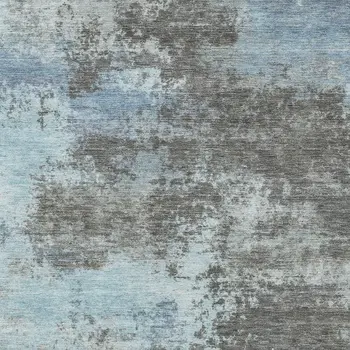 5' X 8' Taupe And Sky Blue Abstract Washable Indoor Outdoor Area Rug