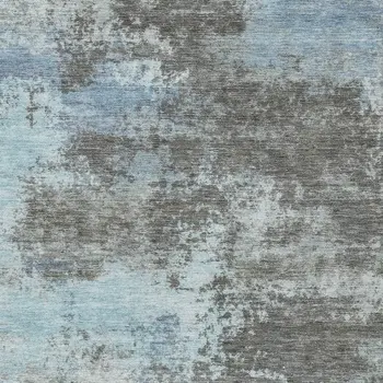 8' X 10' Taupe And Sky Blue Abstract Washable Indoor Outdoor Area Rug