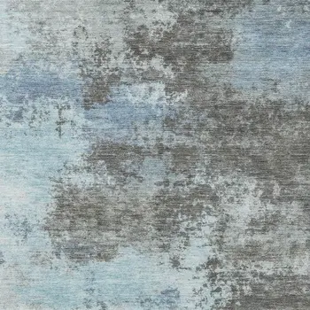 8' X 10' Taupe And Sky Blue Abstract Washable Indoor Outdoor Area Rug