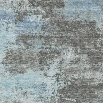 10' X 14' Taupe And Sky Blue Abstract Washable Indoor Outdoor Area Rug