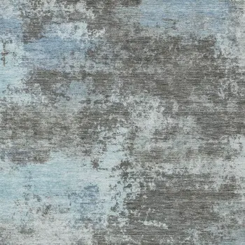 10' X 14' Taupe And Sky Blue Abstract Washable Indoor Outdoor Area Rug