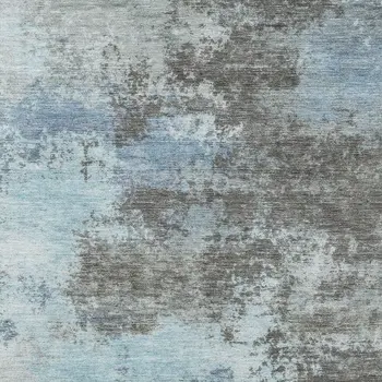 10' X 14' Taupe And Sky Blue Abstract Washable Indoor Outdoor Area Rug