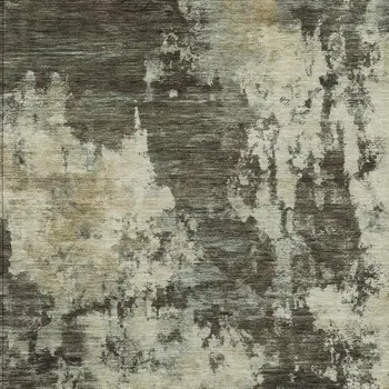 5' X 8' Brown And Beige Abstract Washable Indoor Outdoor Area Rug