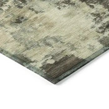 5' X 8' Brown And Beige Abstract Washable Indoor Outdoor Area Rug
