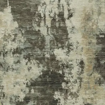 8' X 10' Brown And Beige Abstract Washable Indoor Outdoor Area Rug