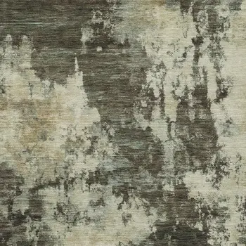 10' X 14' Brown And Beige Abstract Washable Indoor Outdoor Area Rug