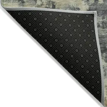 9' X 12' Gray And Beige Abstract Washable Indoor Outdoor Area Rug