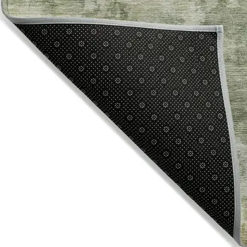 3' X 5' Sage And Beige Abstract Washable Indoor Outdoor Area Rug