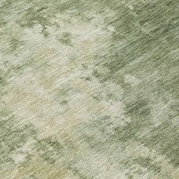 8' Sage And Beige Round Abstract Washable Indoor Outdoor Area Rug