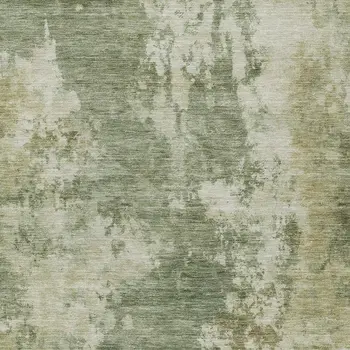 8' X 10' Sage And Beige Abstract Washable Indoor Outdoor Area Rug