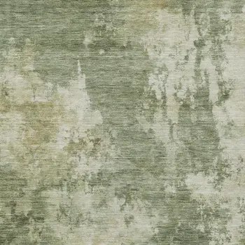 8' X 10' Sage And Beige Abstract Washable Indoor Outdoor Area Rug