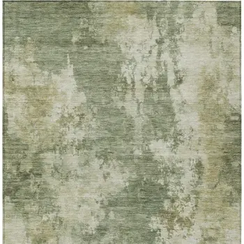 8' X 10' Sage And Beige Abstract Washable Indoor Outdoor Area Rug