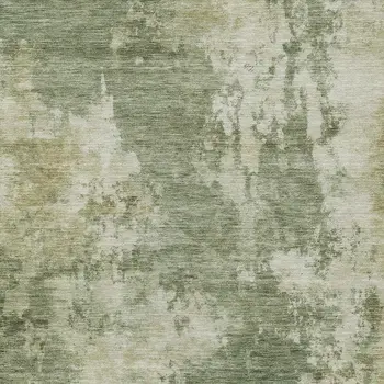 8' X 10' Sage And Beige Abstract Washable Indoor Outdoor Area Rug