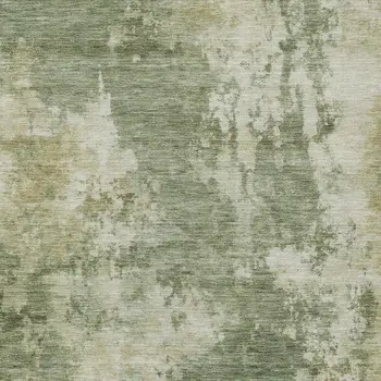 10' X 14' Sage And Beige Abstract Washable Indoor Outdoor Area Rug