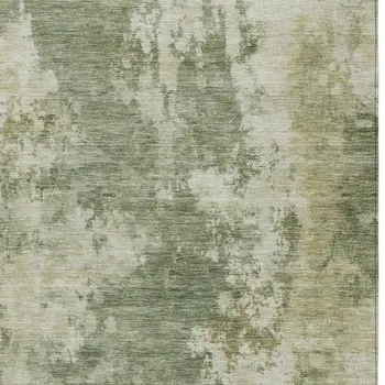 10' X 14' Sage And Beige Abstract Washable Indoor Outdoor Area Rug