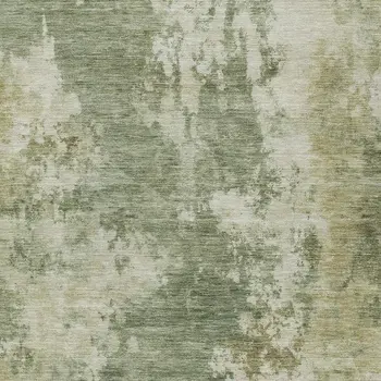 10' X 14' Sage And Beige Abstract Washable Indoor Outdoor Area Rug