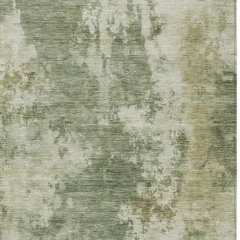 10' X 14' Sage And Beige Abstract Washable Indoor Outdoor Area Rug