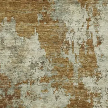 5' X 8' Terra Cotta And Beige Abstract Washable Indoor Outdoor Area Rug