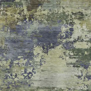 5' X 8' Purple Olive Green And Taupe Abstract Washable Indoor Outdoor Area Rug