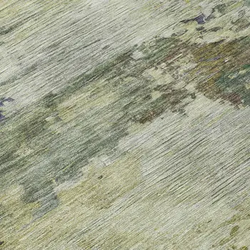 8' Purple Olive Green And Taupe Round Abstract Washable Indoor Outdoor Area Rug