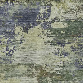 8' X 10' Purple Olive Green And Taupe Abstract Washable Indoor Outdoor Area Rug