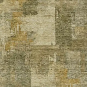 5' X 8' Khaki Beige And Wheat Abstract Washable Indoor Outdoor Area Rug