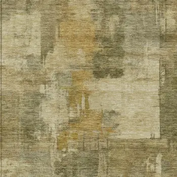 9' X 12' Khaki Beige And Wheat Abstract Washable Indoor Outdoor Area Rug