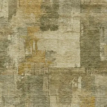 9' X 12' Khaki Beige And Wheat Abstract Washable Indoor Outdoor Area Rug