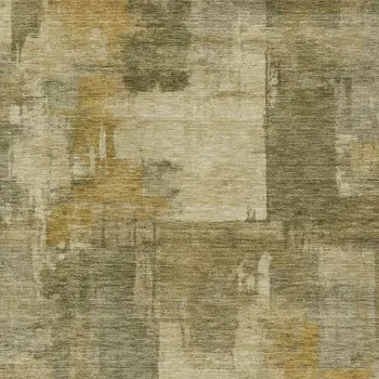 9' X 12' Khaki Beige And Wheat Abstract Washable Indoor Outdoor Area Rug