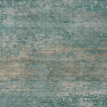 3' X 5' Aqua And Beige Abstract Washable Indoor Outdoor Area Rug