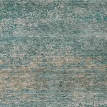 5' X 8' Aqua And Beige Abstract Washable Indoor Outdoor Area Rug