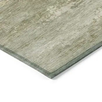 8' X 10' Beige And Fern Green Abstract Washable Indoor Outdoor Area Rug