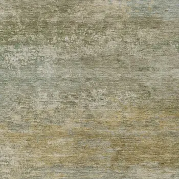 9' X 12' Beige And Fern Green Abstract Washable Indoor Outdoor Area Rug