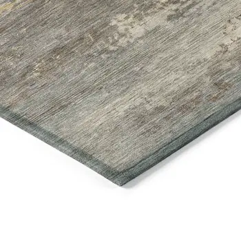 3' X 5' Brown Gray And Purple Abstract Washable Indoor Outdoor Area Rug