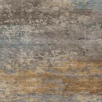 3' X 5' Brown Gray And Purple Abstract Washable Indoor Outdoor Area Rug