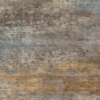 9' X 12' Brown Gray And Purple Abstract Washable Indoor Outdoor Area Rug