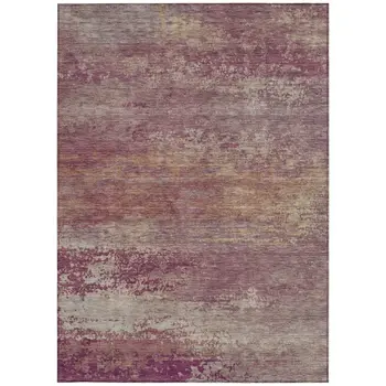 9' X 12' Merlot Beige And Blush Abstract Washable Indoor Outdoor Area Rug