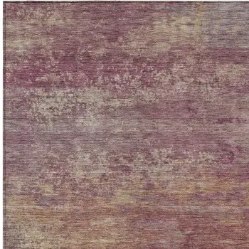 9' X 12' Merlot Beige And Blush Abstract Washable Indoor Outdoor Area Rug