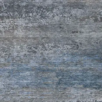 8' X 10' Pewter Navy Blue And Charcoal Abstract Washable Indoor Outdoor Area Rug