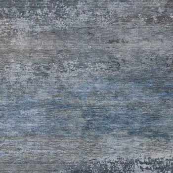 10' X 14' Pewter Navy Blue And Charcoal Abstract Washable Indoor Outdoor Area Rug