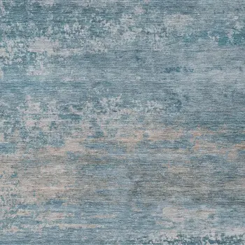 3' X 5' Sky Blue And Gray Abstract Washable Indoor Outdoor Area Rug