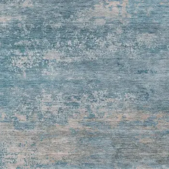 3' X 5' Sky Blue And Gray Abstract Washable Indoor Outdoor Area Rug