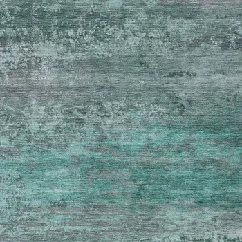 5' X 8' Teal Blue Gray And Pale Aqua Abstract Washable Indoor Outdoor Area Rug